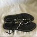 J. Crew Shoes | J Crew Women’s Black Leather Sandals W/Crystal Sz7 | Color: Black | Size: 7