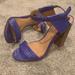 Coach Shoes | Coach Python Embossed Sandal Heels | Color: Blue | Size: 7.5