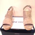 Nine West Shoes | Nine West Perforated Slingback Sandal Cork Bottom | Color: Tan | Size: 8.5