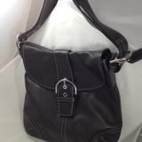 Coach Bags | Coach Soho Flap Convertible Black Leather Handbag | Color: Black/Silver | Size: 12" X 12" X 2" Deep