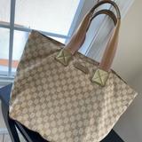 Gucci Bags | Gucci Canvas Pink/Gold Travel Tote Bag Purse | Color: Cream/Tan | Size: Os