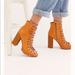 Free People Shoes | Free People/ Jeffrey Campbell Lace Up Heel | Color: Tan | Size: 8