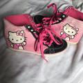 Vans Shoes | High Top Hello Kitty Vans Missy Size 4 | Color: Black/Pink | Size: 4bb