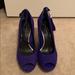 Jessica Simpson Shoes | Jessica Simpson Wedge Peeptoe Shoe | Color: Purple | Size: 10