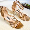 Nine West Shoes | 3/$30 Nine West Rose Gold Embellished Strappy Heel | Color: Gold/Pink | Size: 10