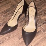 Jessica Simpson Shoes | Jessica Simpson Prizma Leather D’orsay Pump | Color: Black | Size: 9.5