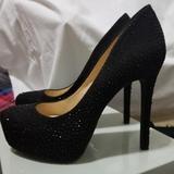 Jessica Simpson Shoes | Jessica Simpsom Black Sparkly Heels | Color: Black | Size: 9