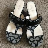 Coach Shoes | Coach "Gypsy" Women's Wedge Sandals | Color: Black/Gray | Size: 8