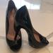 Gucci Shoes | Gucci Patent Leather Lisbeth Peep Toe Platform | Color: Black | Size: 7