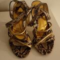 Coach Shoes | Coach Florence Strappy Snake Print Sandal 8b | Color: Brown/Cream | Size: 8
