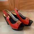 Michael Kors Shoes | Michael Kors Charm Res Sling Platform Pumps | Color: Red | Size: 7.5