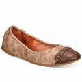 Coach Shoes | Coach Brandi Ballet Flats - Saddle/Tan Logo | Color: Brown/Cream | Size: Various