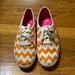 Kate Spade Shoes | Kate Spade X Keds Orange Chevron Sneakers | Color: Orange/White | Size: 6
