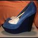 Jessica Simpson Shoes | Jessica Simpson Women's Leelo Wedge | Color: Black/Blue | Size: 8