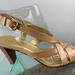 J. Crew Shoes | J Crew Italy Beige Patent Slingback Wedge Heels 7 | Color: Cream/Tan | Size: 7