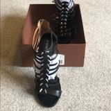 Coach Shoes | Josey Veg Leather Print Snake Sandal | Color: Black | Size: 8