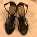 Nine West Shoes | Nine West High Heel Strappy Black Sandals Sz 6 | Color: Black/Silver | Size: 6