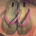 J. Crew Shoes | J. Crew Size 8-9 Sandal Flip Flop. Gently Worn. | Color: Green/Pink | Size: 8