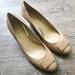 Coach Shoes | Coach Nude Leather Wedge Pumps Women Shoe 7.5 | Color: Cream/Tan | Size: 7.5