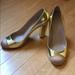 J. Crew Shoes | J Crew Gold Etta Gold Cap Toe Pumps | Color: Gold/Tan | Size: 9