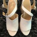 Michael Kors Shoes | Espadrille White Canvas Michael Kors Wedges | Color: White | Size: 10