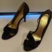 Nine West Shoes | Nine West Black Satin Heel Shoes, Size 7.5 | Color: Black | Size: 7.5