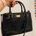 Michael Kors Bags | Croc Leather Mk Handbag | Color: Black/Gold | Size: Os
