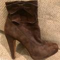 Coach Shoes | Coach Brown Suede Ankle Boots With Bow Trim 9.5 | Color: Brown | Size: 9.5