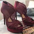 Jessica Simpson Shoes | Jessica Simpson Red Wine Abel Caged Lace Heels | Color: Purple/Red | Size: 8.5