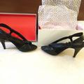 Coach Shoes | Coach Bailey Black Leather Open Toe Heels | Color: Black | Size: 7