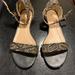 J. Crew Shoes | J. Crew Raffia Black And Tan Ankle Strap Sandals | Color: Black | Size: 9.5