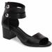Michael Kors Shoes | Michael Kors Maise Leather Block Heel Sandals | Color: Black | Size: 7.5
