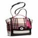 Coach Bags | Coach Legacy Colorblock Plaid Carryall Leather Purse Bag | Color: Pink/White | Size: Os