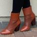 Anthropologie Shoes | Nib Cognac Pointy Toe Perforated Heeled Boots | Color: Brown/Tan | Size: Various