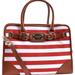 Michael Kors Bags | Michael Kors Medium Hamilton Tote With Stripes. | Color: Orange/White | Size: Medium Hamilton Tote