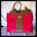 Nine West Bags | Hot Pink And Tan Nine West Satchel | Color: Pink/Tan | Size: Os