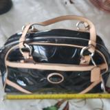 Coach Bags | Coach F20065 Peyton Black And Tan Embossed Leather | Color: Black/Tan | Size: Os