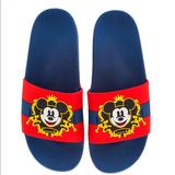 Disney Shoes | Disney Mickey Crown Slide Sandals 11 | Color: Blue/Red | Size: 11
