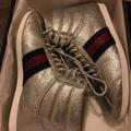 Gucci Shoes | Gucci High Top Glitter Gym Shoes | Color: Silver | Size: 8.5