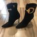 Gucci Shoes | Gucci Black Suede Hugh Heel Short Boots | Color: Black/Silver | Size: 6.5