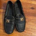 Louis Vuitton Shoes | Louis Vuittonauth Black Moccasins Sz 39.5 (9.5) | Color: Black/Gold | Size: 9.5