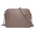 David Jones - Women's Small Crossbody Bag - Chain Shoulder Bag - Saffiano PU Faux Leather Rigid Messenger Bag - Evening Party City Clutch - Ladies Zip Handbag - Fashion Elegant Simple - Taupe Brown