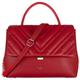 David Jones - Women's Crossbody Bag Quilted Flap - Elegant Satchel PU Leather - Chain Shoulder Messenger Bags - Top-Handle Handbag Medium Size - Ladies Fashion Clutch Chevron V Trendy - Red