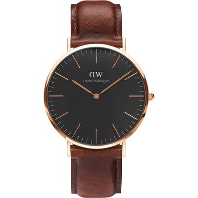 Daniel Wellington - Classic Schwarz St Mawes Herrenuhren Schwarz Herren