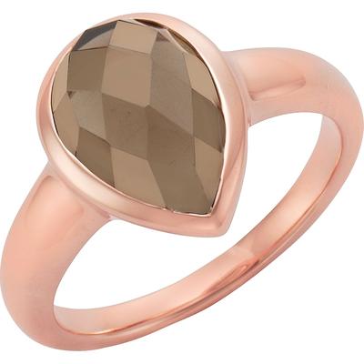 Jamelli Ring 925/- Sterling Silber Rauchquarz braun 54 Damen Image