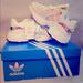Adidas Shoes | Adidas Gazelle Sneakers White Pink Silver 5.5 | Color: Pink/White | Size: 5.5