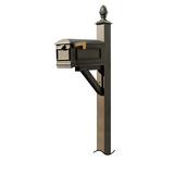 Qualarc Westhaven Post Mounted Mailbox Aluminum in Brown | 56 H x 9 W x 26 D in | Wayfair WPD-NB-S3-LMC-BRZ