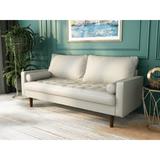 Wade Logan® Northview 70" Vegan Leather Square Arm Sofa Faux Leather/Manufactured Wood in White | 34 H x 70 W x 32 D in | Wayfair