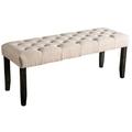 Red Barrel Studio® Haide Upholstered Bench Upholstered, Solid Wood in Black/Brown/Gray | 19.5 H x 16 W x 48 D in | Wayfair