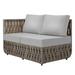 Source Furniture Scorpio Left Arm Loveseat w/ Cushion Metal/Olefin Fabric Included/Rust - Resistant Metal in Gray/Brown | Outdoor Furniture | Wayfair